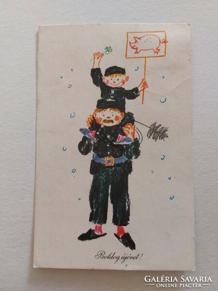 Régi újévi képeslap 1965