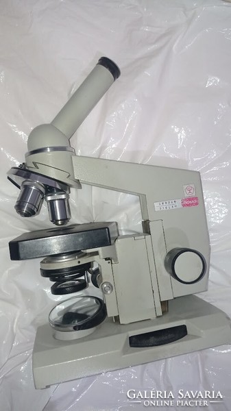Lomo old Russian medical laboratory microscope, large size used in socialism