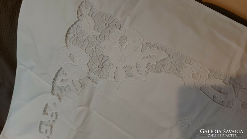 Beautiful, antique large pillow covers 2 madeira embroidered monograms kt