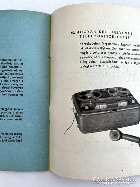 Terta 922 szalagos magnó, magnetofon, magnofon használati utasítása kapcsolási rajzzal, 1962.