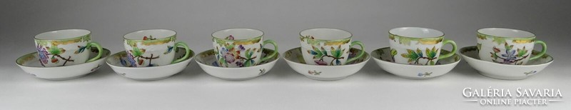 1N284 old Herend Victoria coffee cup set 6 pieces 1946