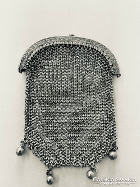 Silver chain link purse