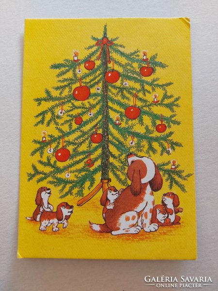 Retro karácsonyi képeslap 1989