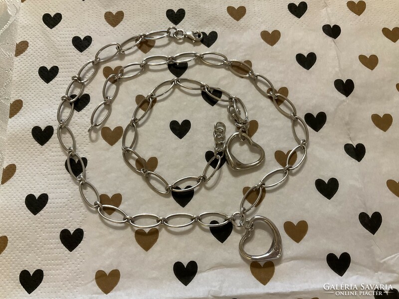 Women's tiffany style, unique silver necklace + bracelet