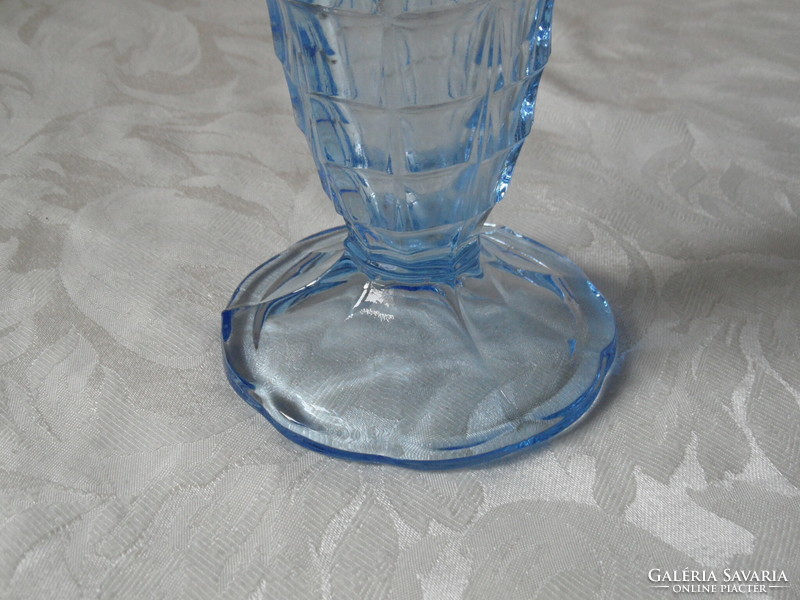 Art deco blue base glass vase