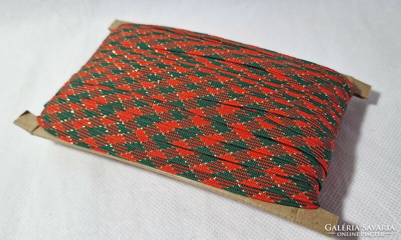 Gold-plated green - red decorative ribbon 25 meters