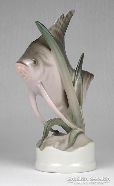 1Q276 old Zsolnay porcelain fish sailfish 15.5 Cm
