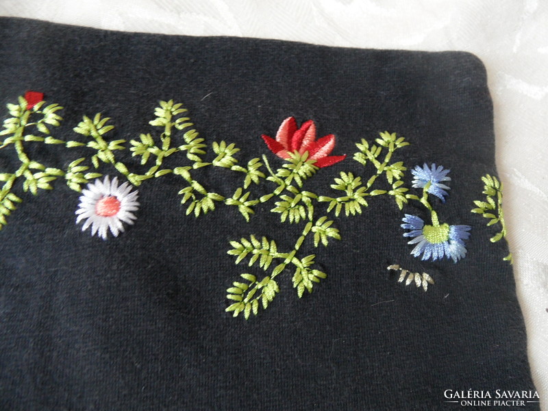 Dark blue floral, stretch textile decorative cushion cover