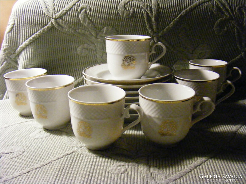 6 + 1 Raven House douwe Egberts coffee cup + saucer