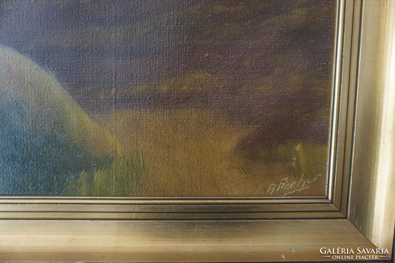 A. Fischer festmény: Ház a dombon (eredeti cím ismeretlen)