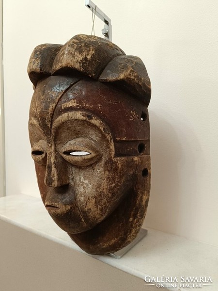 Antique African patinated wooden mask Pende ethnic group Congo African mask 936 drum 52 7899