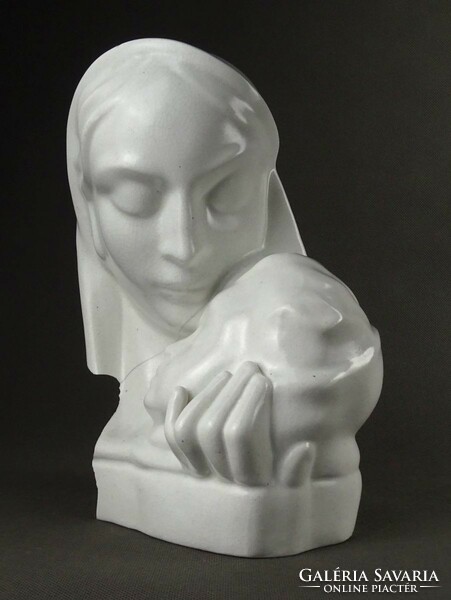 1Q526 art deco Szakmáry Hólloháza ceramic Madonna ~1940