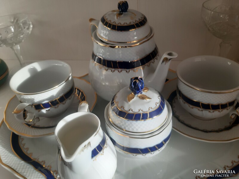 Holóház blue rose tea set