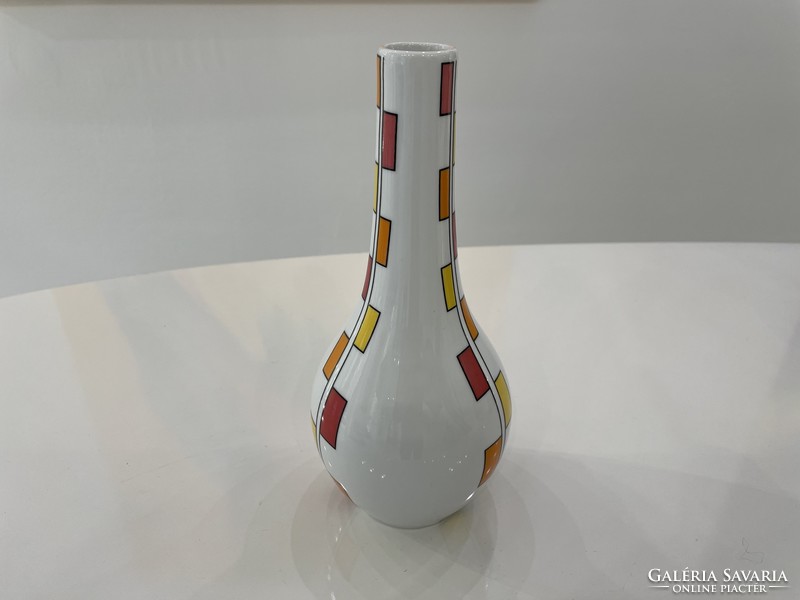 Zsolnay modern porcelán váza retro sorozat Müller Anita terve mid century