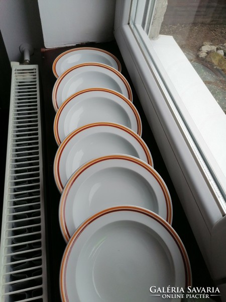 Alföldi retro, barna narancssárga csíkos tányérok