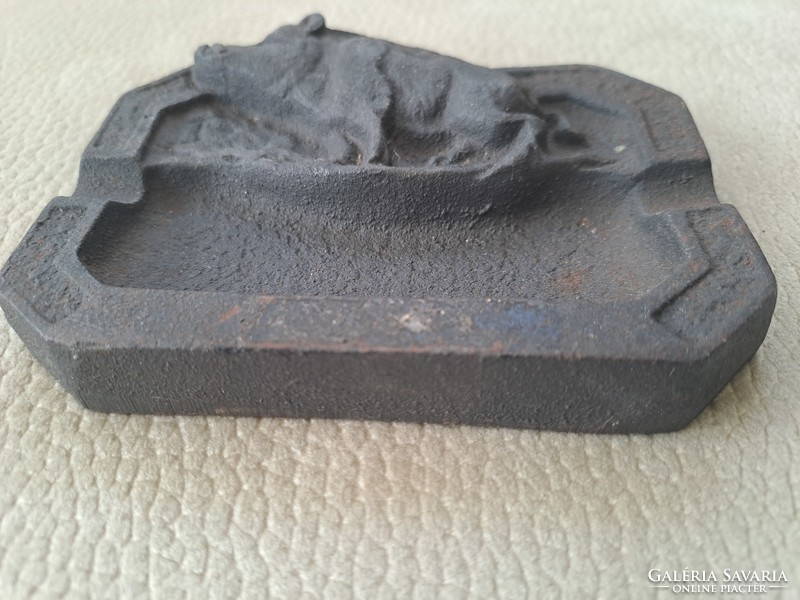 Cast iron boar ashtray