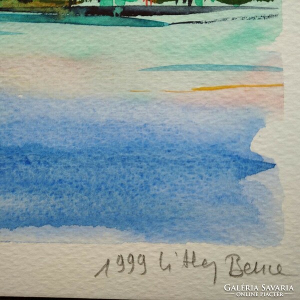 Litkey Bence: "Balaton  Szigliget" című gyönyörű akvarellje