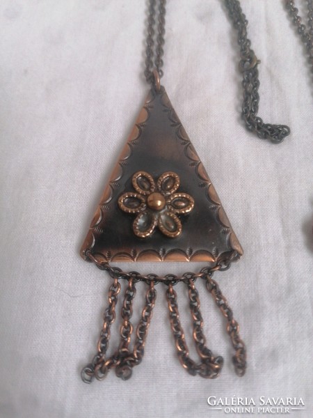 2 pieces of marked applied art necklace