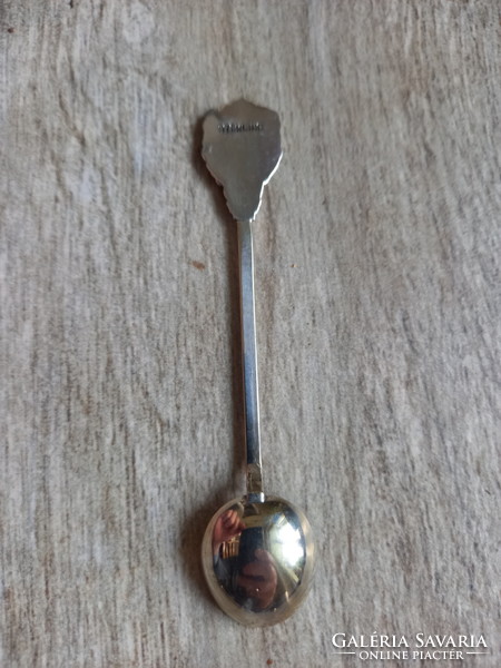 Pompás régi ezüst kávéskanál IV. (10,5x2,2 cm, 8 gramm)