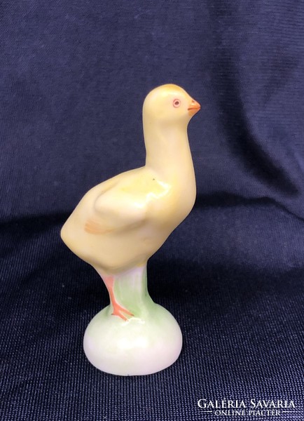 Herendi csibe, madár miniatűr porcelán figura (5cm) RZ