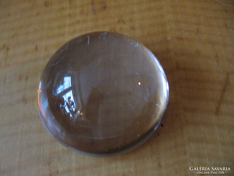 Glass hemispherical paperweight