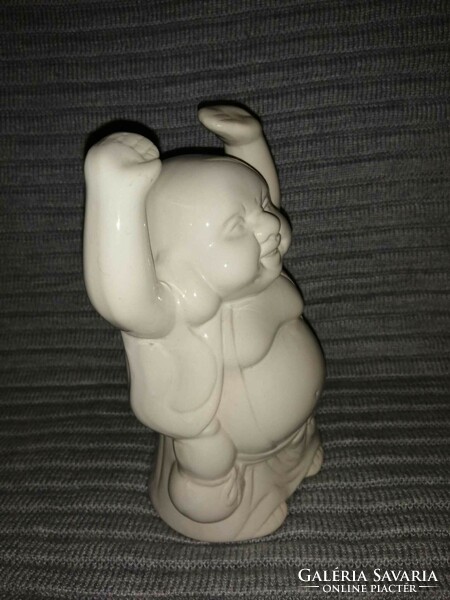 Porcelain laughing Buddha figure 19 cm (1)