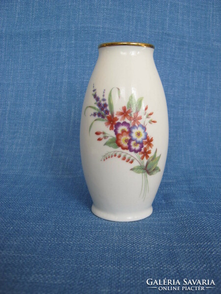Kézi festésű Hollóházi porcelán virágos váza