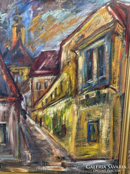 Acrylic painting - street detail