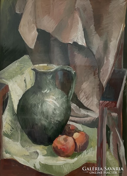 Original gouache painting by Béla Bányai (1955- ) 72x55 cm