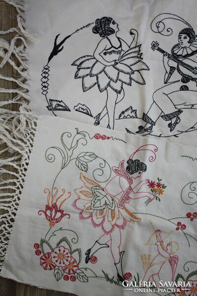 2 old pillow covers embroidered on both sides