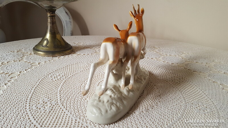 Royal dux porcelain deer pair