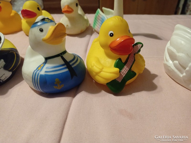 A collection of 14 rubber and old plastic ducks!!!