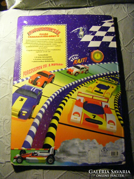 Retro óriás méretű  6-féle Autóverseny társasjáték könyv Tormont 1997