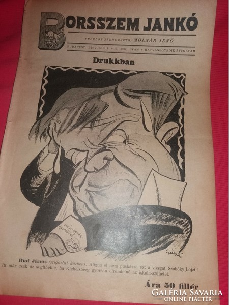 Antik BORSSZEM JANKÓ közélet politikahumor szatirikus hetilap újság 1928 / 13-23 számok 11 db EGYBEN