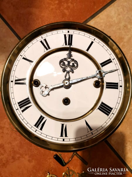 Complete, 3-weight Viennese wall clock structure