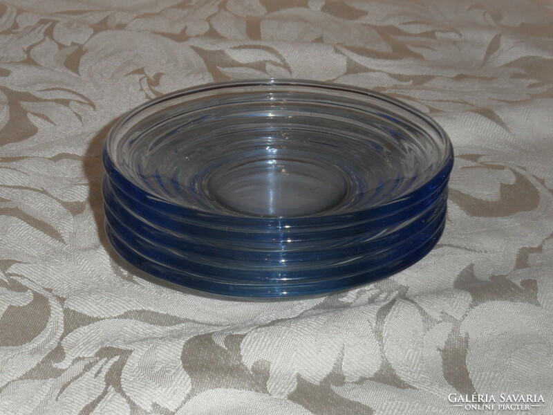 Blue glass cake plate (5 pcs.)