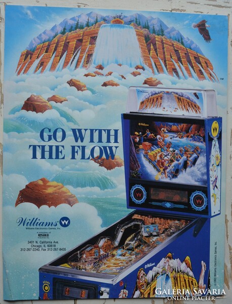 Pinball flyer Williams "White Water" flipper reklám prospektus