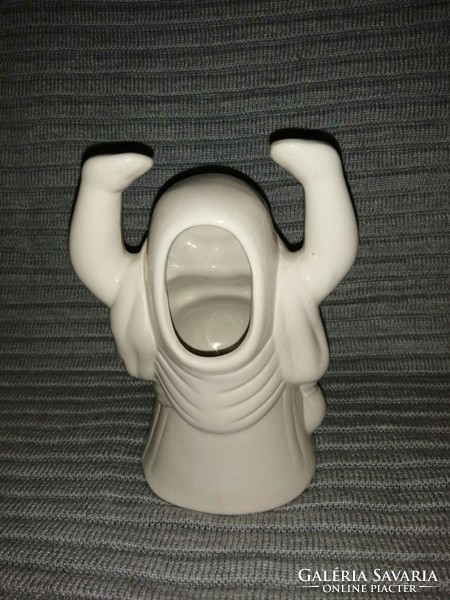 Porcelain laughing Buddha figure 19 cm (1)