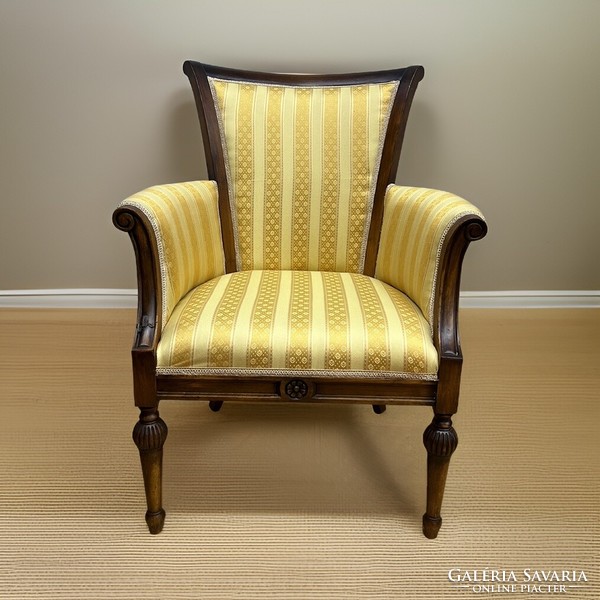 Antique style hardwood frame armchair