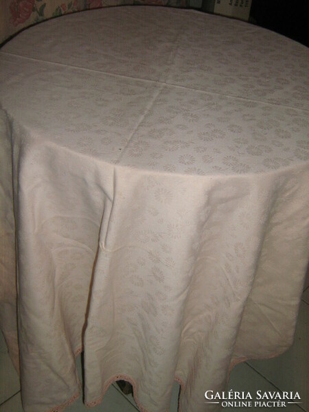 Beautiful damask tablecloth with beautiful floral lacy edges