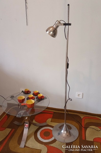 Retro Hungarian nickel-plated floor lamp