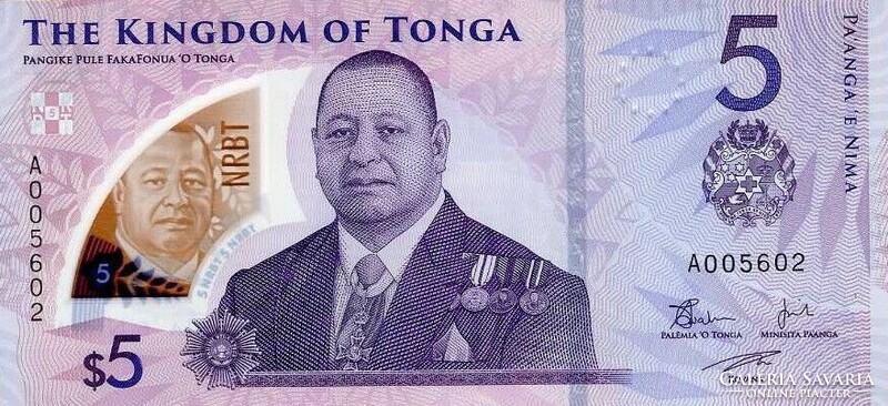 Tonga 5 pa'anga, 2023, UNC bankjegy