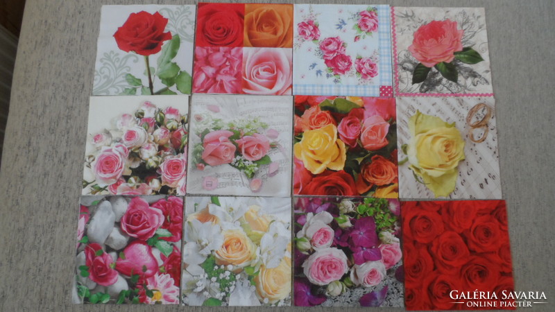 12 napkin roses