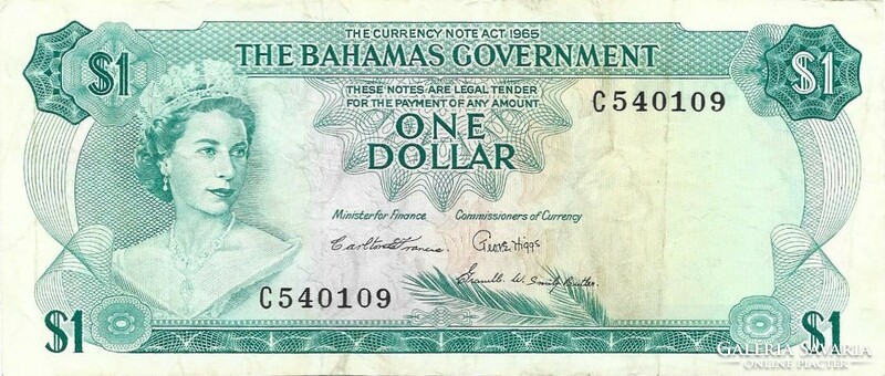 1 dollár  Bahama szigetek 1968 3. aláírás