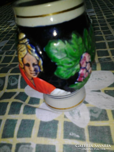 Antique, special, embossed ceramic wine cup/glass