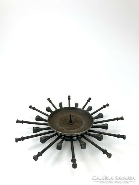 Craftsman sun-shaped bronze candle holder - 4763