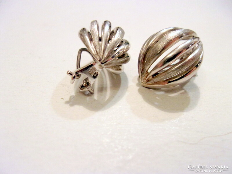 Old English silver clip earrings