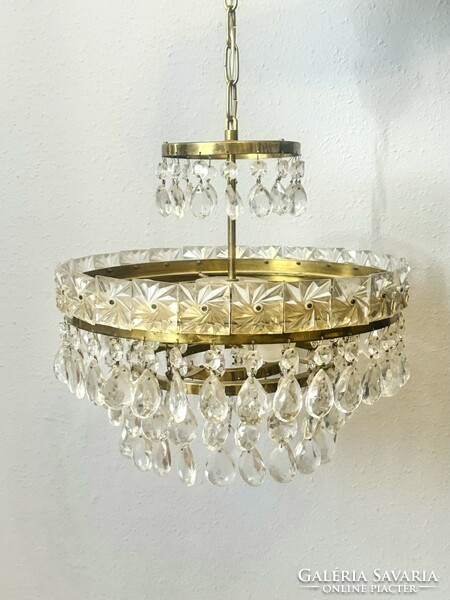 Elegant round 3-bulb lamp glass chandelier
