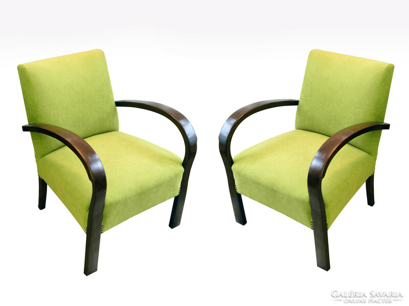 Pair of art deco armchairs green (2 pieces) 1940s-50s