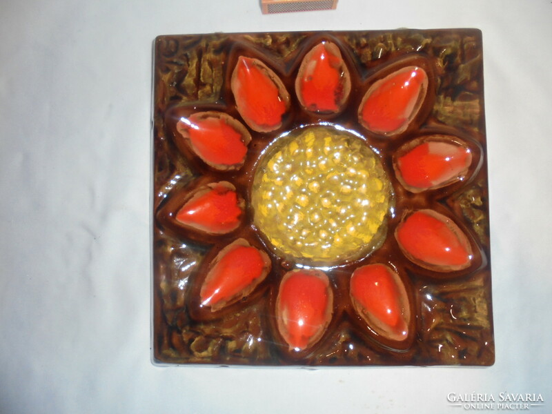 Sunflower glazed ceramic wall picture, wall decoration